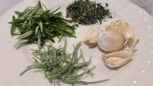 Roasted Pork Shoulder with Rosemary, Helichrysum, Mustard and Garlic