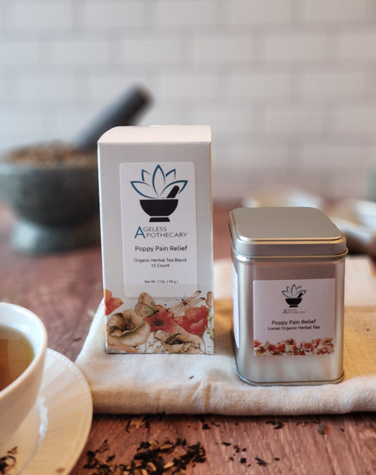 Poppy Herbal Loose Tea with Strainer